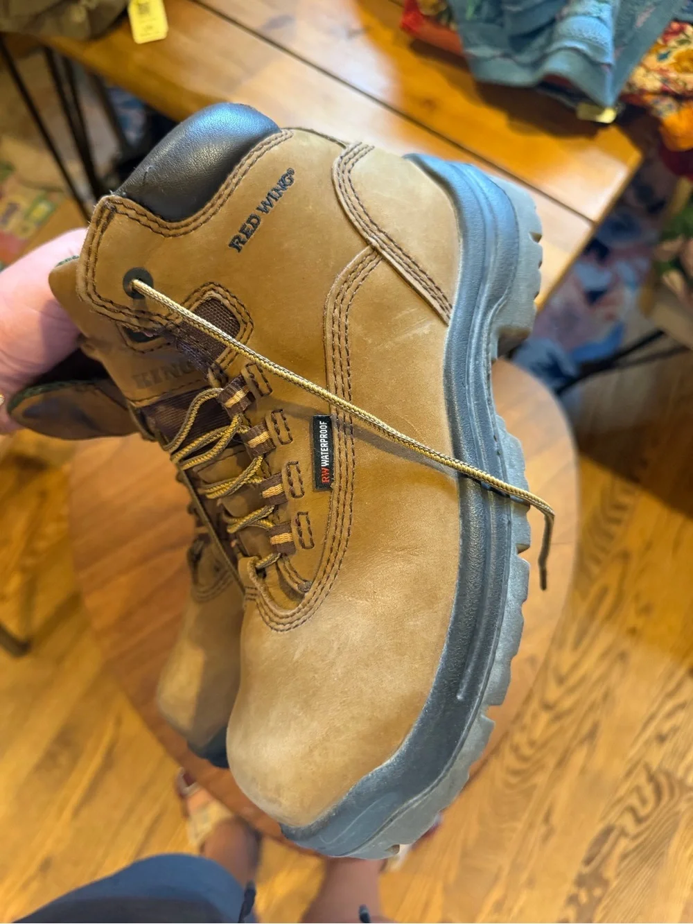 Red Wing Shoes Tan and Green Women's Lace-Up Boots